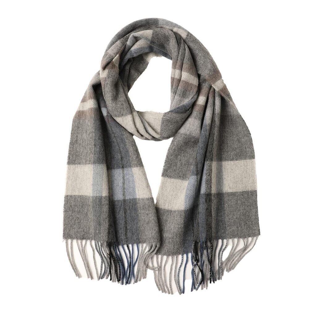 7035 100% Merino Wool Plaid Tassel Scarf and  Winter Warm Long Scarves